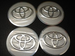 SIZE 55mm SILVER WHEEL CENTER STICKER FOR TOYOTA