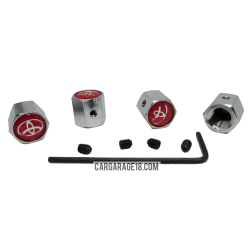 RED TIRE VALVE CAP FOR TOYOTA