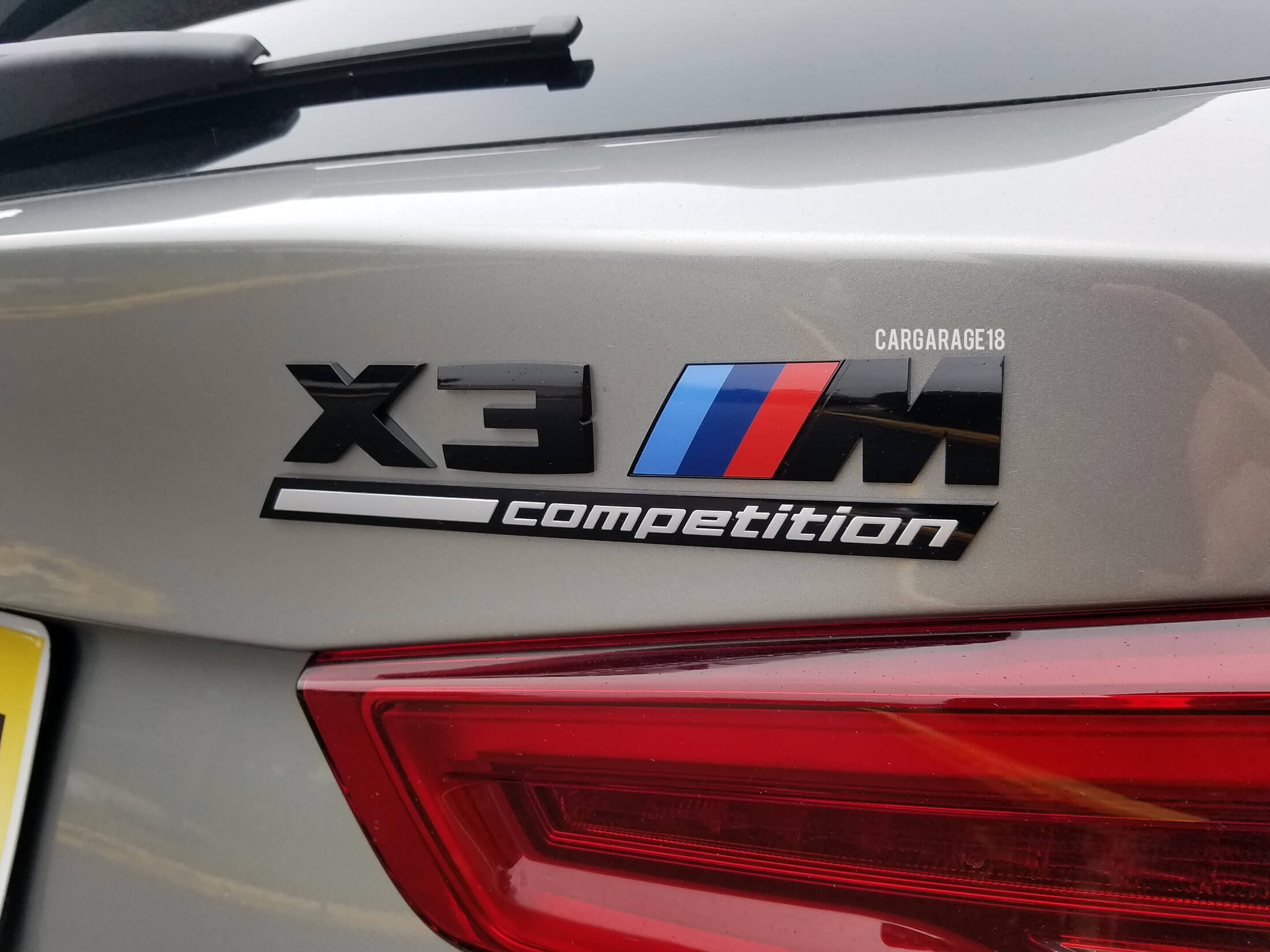 GLOSSY BLACK X3 ///M COMPETITION EMBLEM SIZE 175x40mm CarGarage18