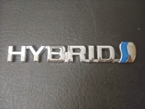 SIZE 152x20mm BLUE CHROME HYBRID EMBLEM FOR TOYOTA