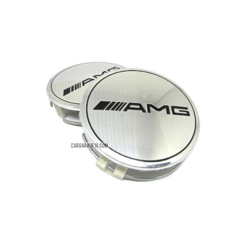 SIZE 75mm CHROME BLACK AMG WHEEL CENTER CAP FOR BENZ