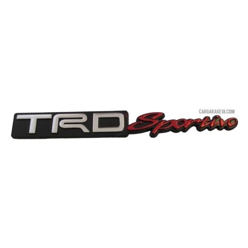 SIZE 155x20mm BLACK SILVER RED TRD Sportivo EMBLEM FOR TOYOTA