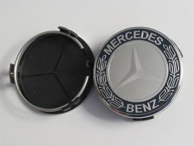 SIZE 75mm DRAK BLUE CHROME WHEEL CENTER CAP FOR MERCEDES BENZ