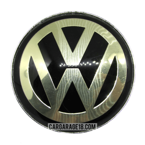 SIZE 75mm BLACK CHROME WHEEL CENTER CAP VOLKSWAGEN