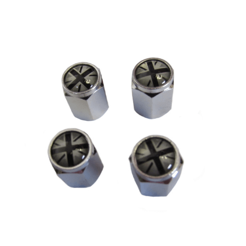 Black Uk Flag Tire Valve Cap For Mini Cooper and Austin Mini