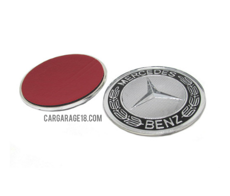 SIZE 75mm CHROME BLACK ACRYLIC EMBLEM FOR MERCEDES BENZ