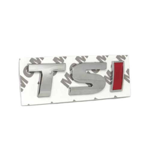 Chrome Red TSI Letter Emblem For Volkswagen (TS Chrome, I Red)