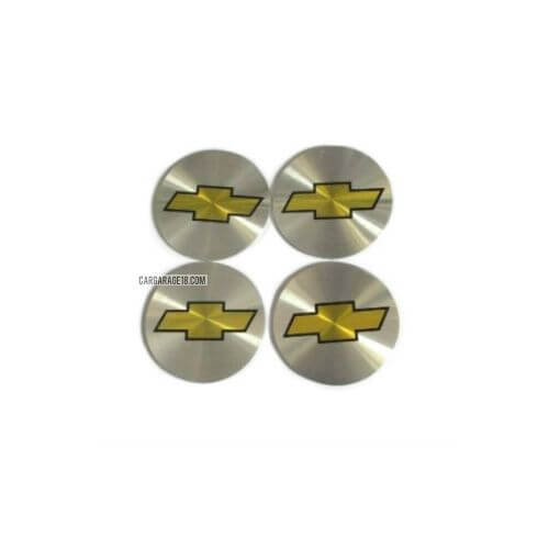 SIZE 55mm SILVER YELLOW WHEEL CENTER EMBLEM FOR CHEVROLET
