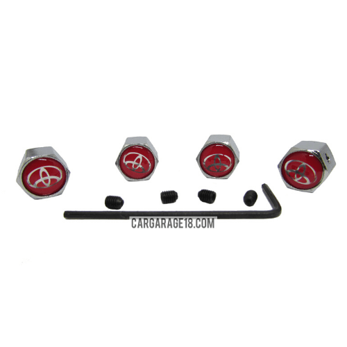 RED TIRE VALVE CAP FOR TOYOTA