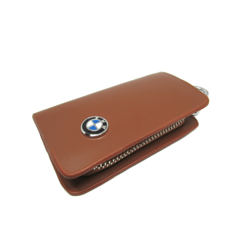 Dark Brown Key Case With Zipper Size 80x45mm For BMW