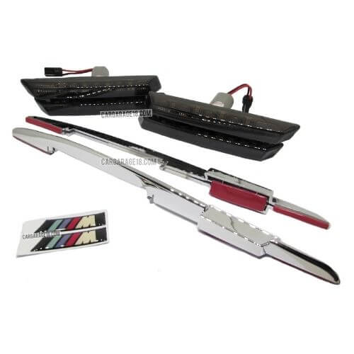 LED SIDE MARKER SMOKED WITH MTECH LOGO FOR BMW E46 2D/4D/5D (1998-2001)