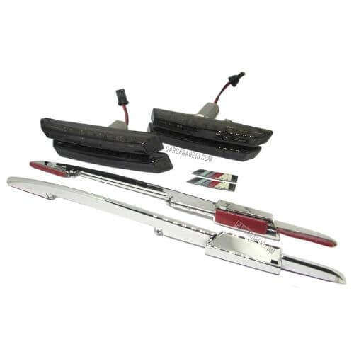 LED SIDE MARKER SMOKED WITH MTECH LOGO FOR BMW E46 4D/5D (2002-2005) - FACELIFT