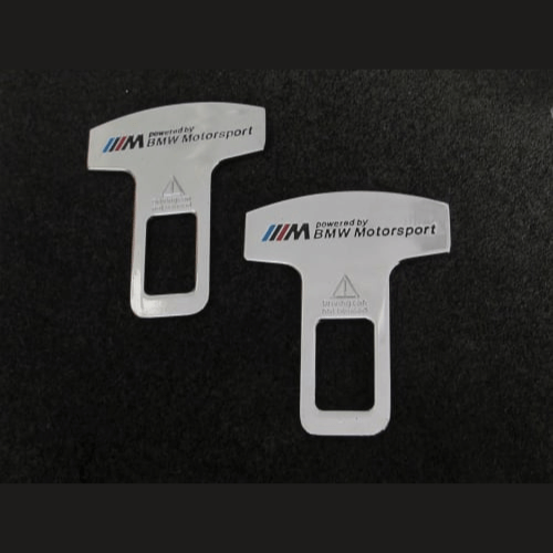 Chrome Powered By BMW Motorsport Logo Seat Belt Canceller