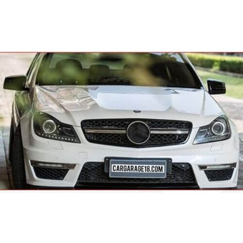 GLOSSY BLACK CHROME AMG STYLE SLS LOOK GRILL FOR MERCEDES BENZ W204 C63