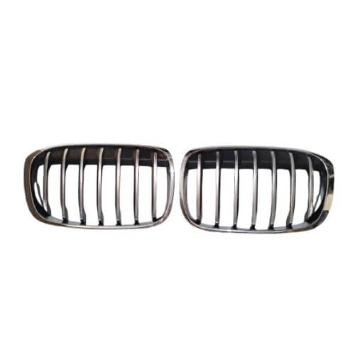 Front Grille Silver Chrome Single Slats For BMW X1 F48