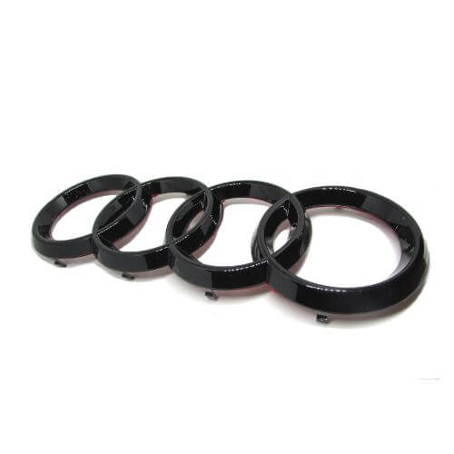 Size 28.5x9.5cm Glossy Black Front Audi Logo Emblem For Audi A6, S6, RS6, Type C7